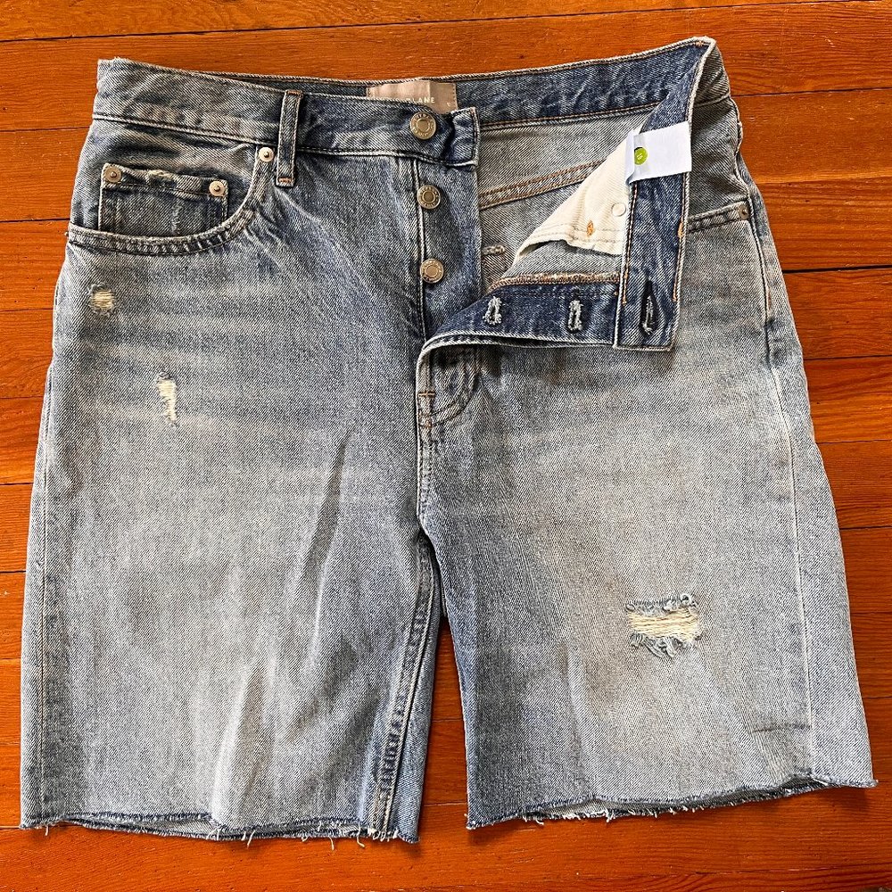 Everlane  '90s Cheeky Denim Short - Distressed